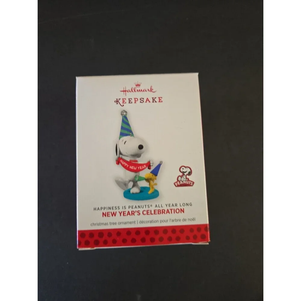 Hallmark Keepsake Ornament 2014 New Year's Celebration Peanuts Snoopy Woodstock
